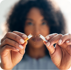 breaking cigarette